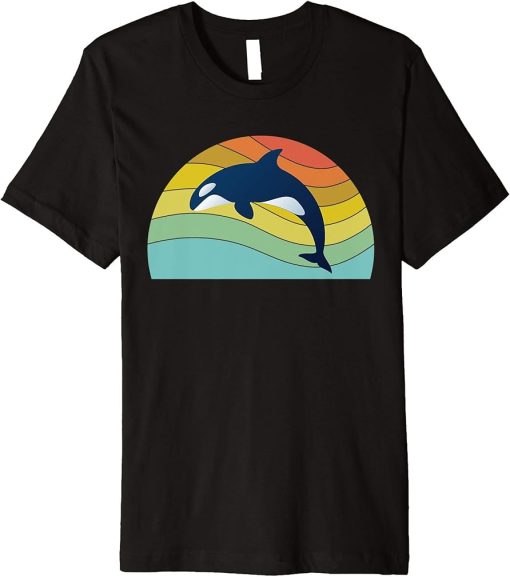 Retro Orca Killer Whale Ocean Sea Vintage Marine Aquatic Premium T-Shirt