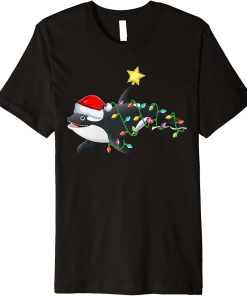 Orca Xmas Lighting Santa Orca Christmas Tree Premium T-Shirt