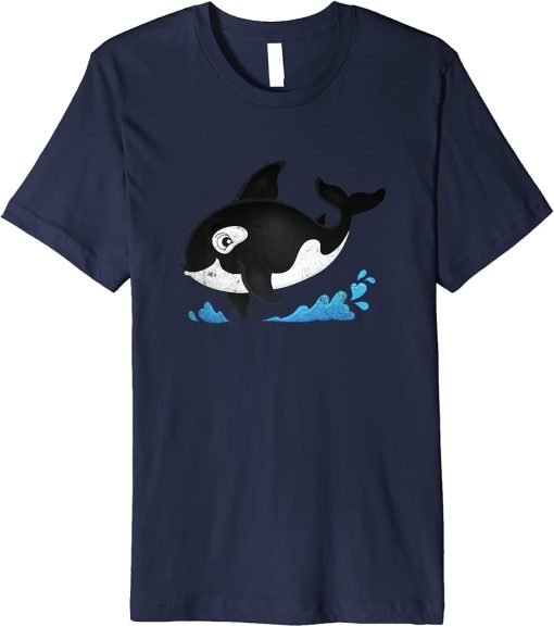 Cute Dolphin Whales Ocean Orca Whale Design Orcas Boys Girls Premium T-Shirt