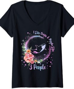 Womens Orca I Like Orcas People Whale Save The Whales Spirit Animal V-Neck T-Shirt