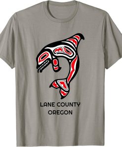 Lane County Oregon California Native American Orca Whale Art T-Shirt