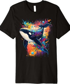 Colourful mystical orca whale watching dolphin pottwhale orca whale Premium T-Shirt